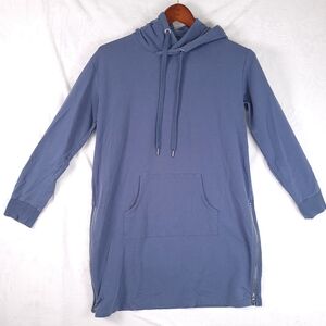 Garnet Hill Trainer Hooded Dress Women's S Blue 48196